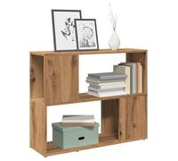 ""SALE 2025""Armoire Basse Télé - Bibliothèque/Séparateur de pièce chêne artisanal 80x24x63 cm,11,35 Kg 5598