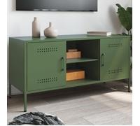 ""SALE 2025""Armoire Basse Télé - Meuble TV vert olive 100,5x39x50,5 cm acier,15,1 Kg 5078