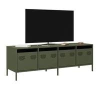 ""SALE 2025""Armoire Basse Télé - Meuble TV vert olive 135x39x43,5 cm acier laminé à froid,27,36 Kg 6464