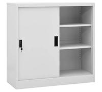 ""SALE 2025""Armoire de bureau porte coulissante - gris clair - 90x40x90cm Acier,25,7 Kg 2728