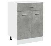 “SALE 2025”Armoire de cuisine contemporaine - MOOD - Armoire de plancher à tiroir - Gris béton - 60x46x81,5 cm - Aggloméré