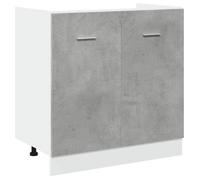 “SALE 2025”Armoire de cuisine contemporaine - MOOD - Armoire de plancher d'évier - Gris béton - 80x46x81,5 cm chill767446
