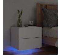 ""SALE 2025""Armoire de Nuit suspendue - Table de chevet murale avec lumières LED blanc,13,65 Kg 6063