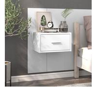 ""SALE 2025""Armoire de Nuit suspendue - Table de chevet murale - Blanc brillant -,13,02 Kg 2766