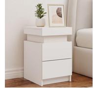 ""SALE 2025""Armoire de Nuit suspendues - Tables de chevet avec lumières LED - Lot de 2 - blanc 35x39x55 cm,30 Kg 3472