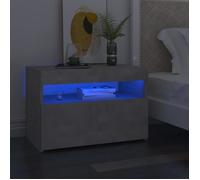 ""SALE 2025""Armoire de Nuit suspendues - Tables de chevet avec lumières LED - Lot de 2 - Gris béton - 60x35x40 cm,25,72 Kg 2688
