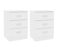 ""SALE 2025""Armoire de Nuit suspendues - Tables de chevet - Lot de 2 - Blanc 38x35x56 cm - bois d'ingénierie,27,3 Kg 5206