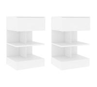""SALE 2025""Armoire de Nuit suspendues - Tables de chevet - Lot de 2 - Blanc 40x35x65 cm - Bois d’ingénierie,27,8 Kg 8652