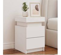 ""SALE 2025""Armoire de Nuit - Table de chevet avec lumières LED - blanc 35x39x55 cm,14,8 Kg 8745