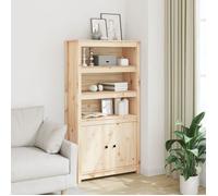 ""SALE 2025""Armoire haute vitrine - Bibliothèque Buffet haut - 80x35x154 cm - Bois massif de pin,28,7 Kg 7049