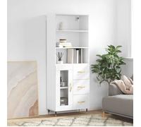 ""SALE 2025""Armoire haute vitrine - Bibliothèque Buffet haut - Blanc 69,5x34x180 cm - bois d'ingénierie,46,89 Kg 4984