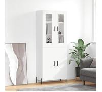 ""SALE 2025""Armoire haute vitrine - Bibliothèque Buffet haut - Blanc 69,5x34x180 cm - bois d'ingénierie,53,03 Kg 9222