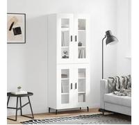 ""SALE 2025""Armoire haute vitrine - Bibliothèque Buffet haut - Blanc 69,5x34x180 cm - bois d'ingénierie,53,24 Kg 4106