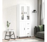""SALE 2025""Armoire haute vitrine - Bibliothèque Buffet haut - Blanc 69,5x34x180 cm - bois d'ingénierie,57,3 Kg 1360