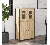 ""SALE 2025""Armoire haute vitrine - Bibliothèque Buffet haut - Chêne sonoma - 62x32x106,5 cm - bois d'ingénierie,28,04 Kg 2824