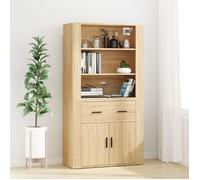 ""SALE 2025""Armoire haute vitrine - Bibliothèque Buffet haut - Chêne sonoma - bois d'ingénierie,51,74 Kg 4840