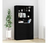 ""SALE 2025""Armoire haute vitrine - Bibliothèque Buffet haut - Noir - bois d'ingénierie,53,02 Kg 5302