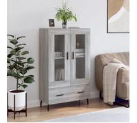 ""SALE 2025""Armoire haute vitrine - Bibliothèque Buffet haut - Sonoma gris - 69,5x31x115 cm - bois d'ingénierie,30 Kg 7200