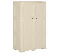 ""SALE 2025""Armoire plastique 79x43x125 cm design de bois blanc angora,17,24 Kg 4930
