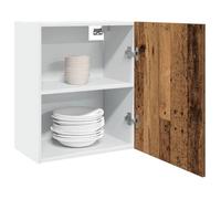 ""SALE 2025""Armoires suspendues - vitrine cuisine murale - Lot de 2 - vieux bois - 50x31x60cm bois ingénierie,25,8 Kg 3068