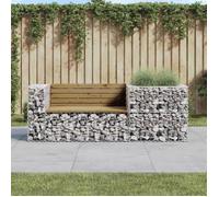 ""SALE 2025""Banc arrière-cour/Banc de jardin avec panier en gabion bois de pin imprégné - 192x71x65,5 cm,38,08 Kg 1312