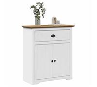 ""SALE 2025""Banc de Rangement - Armoire de couloir BODO blanc et marron 80x35x90 cm,23,3 Kg 3379