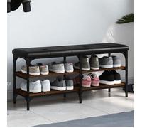 ""SALE 2025""Banc d'entrée multifonctionnel - Banc à chaussures - Chêne marron - 102x32x47 cm - bois d'ingénierie,14,8 Kg 4539