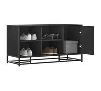 ""SALE 2025""Banc d'entrée multifonctionnel - Banc à chaussures - noir 100x40x53,5cm - bois d'ingénierie et métal,25,65 Kg 1891