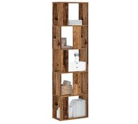 ""SALE 2025""Bibliothèque Moderne - Colonne Étagère 5 niveaux - vieux bois - bois d'ingénierie,17,5 Kg 7525