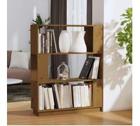 ""SALE 2025""Bibliothèque Moderne - Colonne Étagère Cloison - Marron miel - 80x25x101 cm Bois massif,10,13 Kg 3275