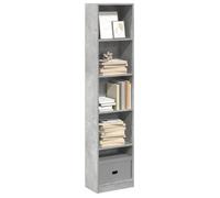 ""SALE 2025""Bibliothèque Moderne - Colonne Étagère - Gris béton - 40x24x176 cm - bois d'ingénierie,17,2 Kg 6945