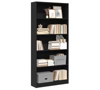 ""SALE 2025""Bibliothèque Moderne - Colonne Étagère noir 80x24x176 cm - bois d'ingénierie,26,85 Kg 3592