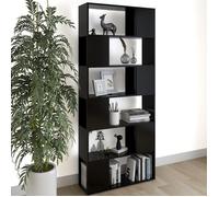 ""SALE 2025""Bibliothèque Moderne - Colonne Étagère Séparateur de pièce Noir - bois d'ingénierie,31,5 Kg 7914