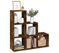 ""SALE 2025""Bibliothèque Moderne - Meuble Étagère séparatrice de pièce à 3 niveaux - Chêne fumé - 99x29x99 cm,19,2 Kg 8939