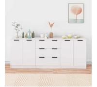 ""SALE 2025""Buffets bahut vaisselier - Buffets - Lot de 3 - Blanc - bois d'ingénierie,56,28 Kg 4091