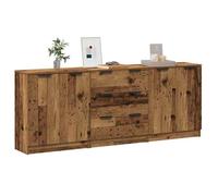 ""SALE 2025""Buffets bahut vaisselier - Buffets - Lot de 3 - vieux bois - 60x30x70 cm - bois d'ingénierie,52,3 Kg 2626
