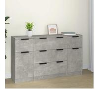 ""SALE 2025""Buffets bahut vaisselier - Ensemble de buffets - Lot de 3 - Gris béton - bois d'ingénierie,49,76 Kg 9626