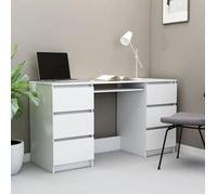 ""SALE 2025""Bureau informatique multimédia - Bureau Blanc 140x50x77 cm - bois d'ingénierie,51,5 Kg 8744