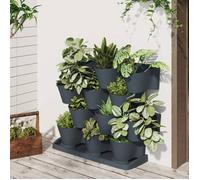 ""SALE 2025""Cache de fleurs VIDAXL - Ensemble de jardinières verticales 1- Lot de 2 - Anthracite PP chill170756