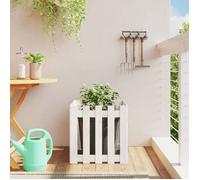 ""SALE 2025""Cache de fleurs VIDAXL - Jardinière avec design de clôture blanc 50x50x50 cm pin massif chill544415
