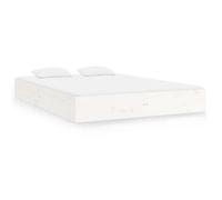 ""SALE 2025""Cadre de lit - 2 places - blanc bois massif 140x200 cm - Charge : 280 kg - CHILL37342