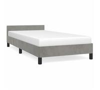 ""SALE 2025""Cadre de lit single - 1 place - gris clair 90x200 cm velours - Charge : 280 kg - CHILL76451