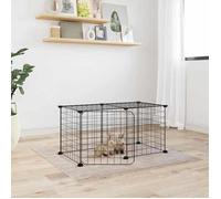 ""SALE 2025""Cage animaux de compagnie à 8 panneaux et porte - Noir 35x35 cm chill833551