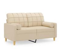 ""SALE 2025""Canapé 2 places - Canapé 138 x 77 x 80 cm - avec oreillers décoratifs crème 120 cm tissu Chill111905