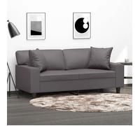 ""SALE 2025""Canapé fixe - Canapé 2 places avec oreillers décoratifs gris 140cm similicuir - 174x77x80 cm,27,45 Kg 9229