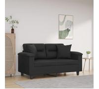 ""SALE 2025""Canapé fixe - Canapé 2 places avec oreillers décoratifs noir 120cm similicuir - 150x77x80 cm,25,75 Kg 6558