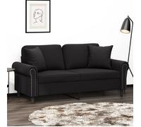 ""SALE 2025""Canapé fixe - Canapé 2 places avec oreillers décoratifs noir 140 cm velours - 172x77x80 cm,25,4 Kg 3200