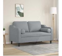 ""SALE 2025""Canapé fixe - Canapé 2 places avec oreillers - gris clair - 120 cm tissu - 138x77x80 cm,24 Kg 2227