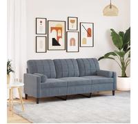 ""SALE 2025""Canapé fixe - Canapé 3 places avec oreillers - gris foncé - 180 cm velours - 197x77x80 cm,28,75 Kg 9040