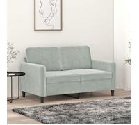 ""SALE 2025""Canapé fixe - Canapé à 2 places - gris clair - 120 cm Velours - 138x77x80 cm 21 3 Kg 2908